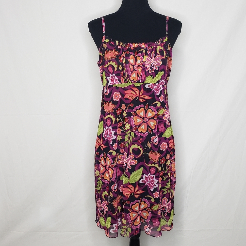 Vintage Xhilaration Womens Sheer Floral Babydoll Dress Size L Y2K Fairy Grunge